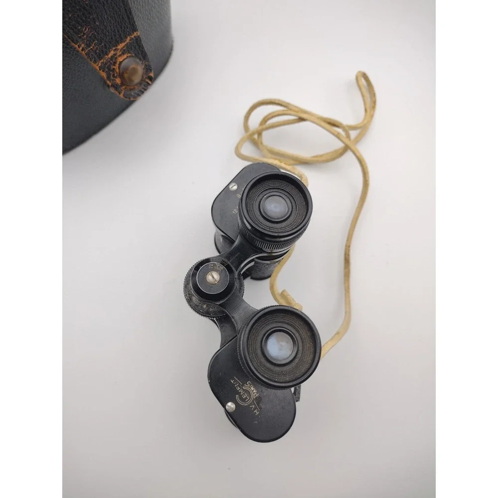 Vintage French H.V. Clement Paris Lightweight 8X25 Binoculars With Case